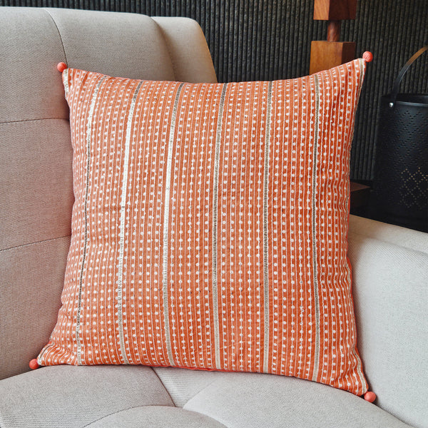 Rang Lumbar Cushion Cover, Orange 40x40 cm