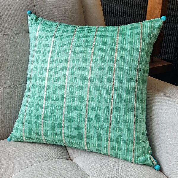 Rang Lumbar Cushion Cover, Rama Green 40x40 cm
