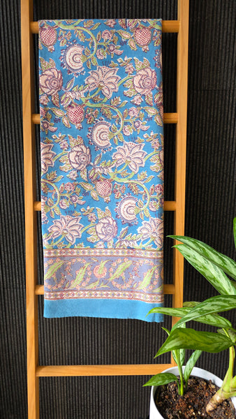 Floral Block Printed Cotton Table Cloth