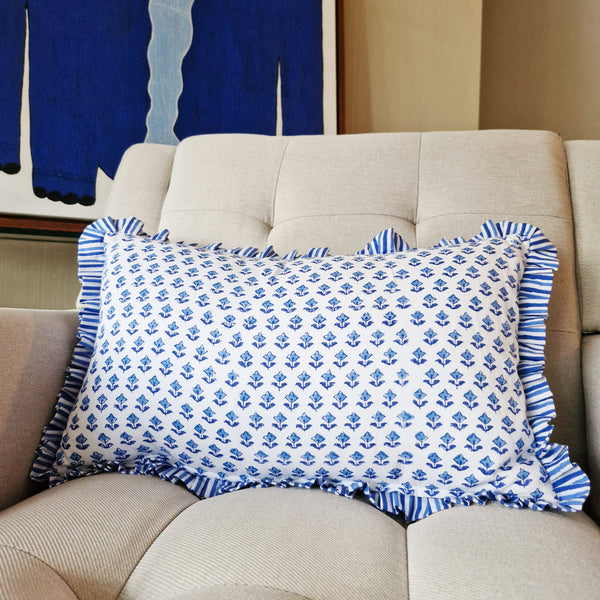 Sasha Lumbar Cushion Cover Blue, 30x50 cm