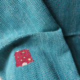 Vintage Kantha Throw Blue Green