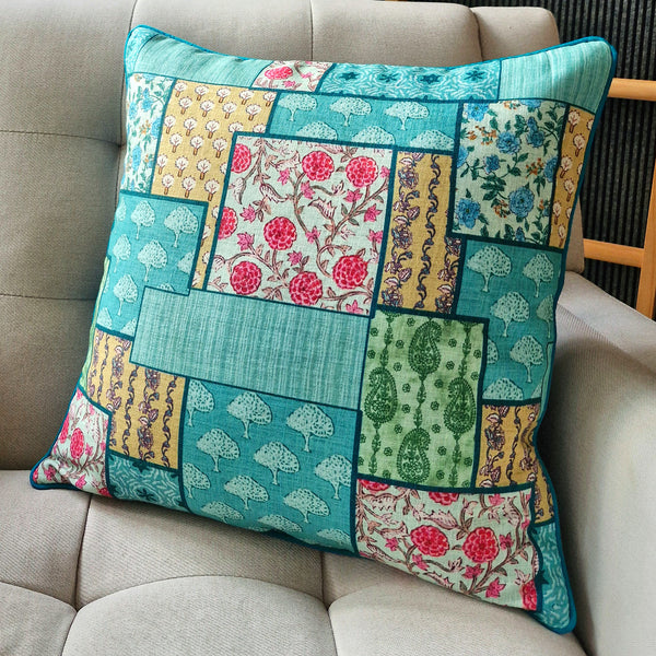 Kyari Cushion Cover Turquoise, 45x45 cm