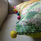 Bright Vintage Sari Kantha Patchwork Cushion Cover, 30 x 50 cm