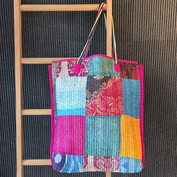 Vintage Kantha Tote Pink