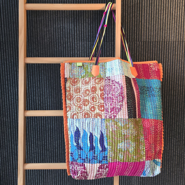 Vintage Kantha Tote Orange