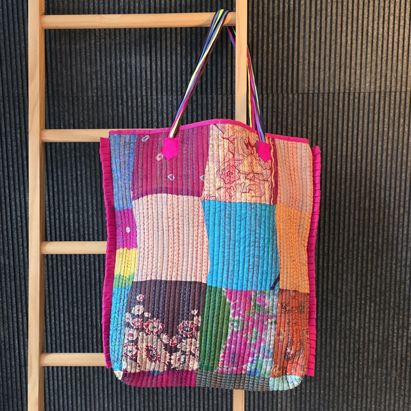 Vintage Kantha Tote Pink