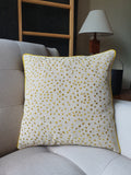 So Fun! Acid Yellow Triangle Confetti Embroidery on Linen Pillow Cover