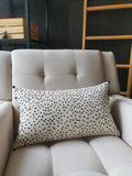 So Fun! Black Triangle Confetti on Linen Lumbar Pillow Cover