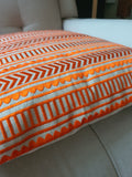 Beautiful Orange Geometric Embroidery on Cotton Linen Base