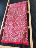 Red Woven Peace Silk Table Runner