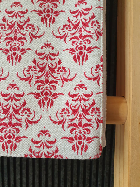Red Printed Canvas Table Runner