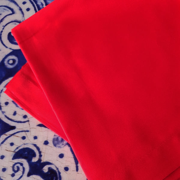 Set of 6, Red Glazed Cotton Dinner Napkins
