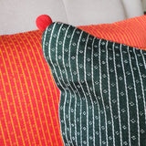 Black & Red, Reversible Mashru Cushion Cover
