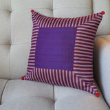 Purple Patchwork Mashru Cushion Cover