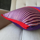 Purple Patchwork Mashru Cushion Cover