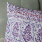 Mauve Block Printed Cushion Cover