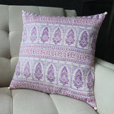 Mauve Block Printed Cushion Cover