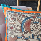 Hand Painted Kalamkari Cushion Cover - Lord Krishna