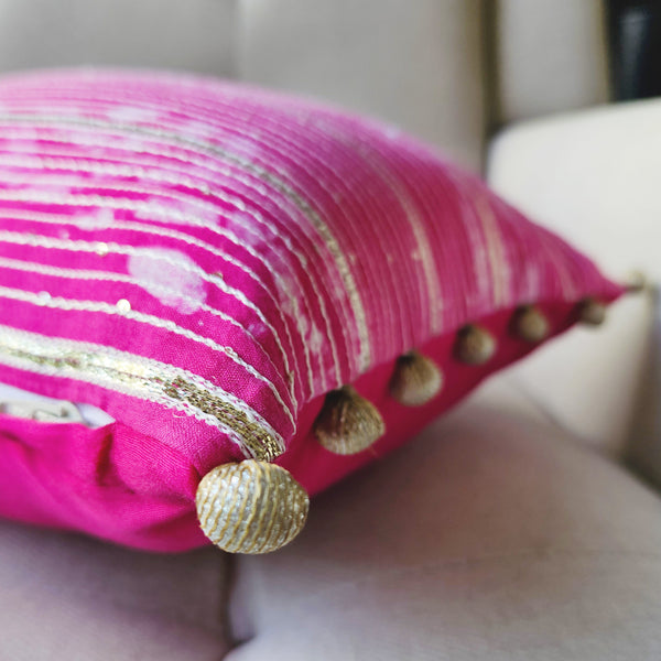 Rang Lumbar Cushion Cover, Magenta 30x50cm