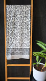 Grey Block Printed Table Cloth