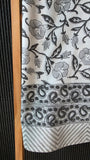 Grey Block Printed Table Cloth