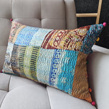 Bright Vintage Sari Kantha Patchwork Cushion Cover, 30 x 50 cm