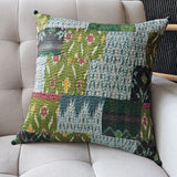 Bright Vintage Sari Kantha Patchwork Cushion Cover, 40 x 40 cm