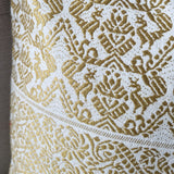 Beige & White Ahimsa, Peace Silk Pillow Cover