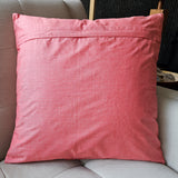 Coral Handloom Cotton Pleated Cushion Cover