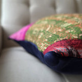 Bright Vintage Sari Kantha Patchwork Cushion Cover, 45 x 45 cm