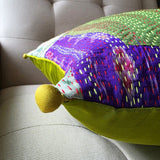 Bright Vintage Sari Kantha Patchwork Cushion Cover, 50 x 50 cm