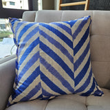 Leheria Dyed Silk Cushion Cover, Blue Set of 2