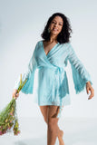 Lola Mini Aqua Wrap Dress