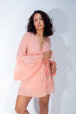 Lola Mini Peach Wrap Dress