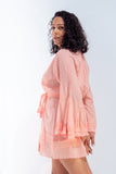 Lola Mini Peach Wrap Dress