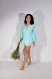 Lola Mini Aqua Wrap Dress