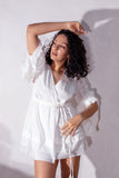 Lola Mini White Wrap Dress