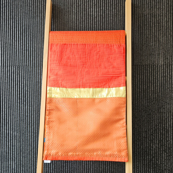 Bright Orange Patchwork Brocade Table Runner