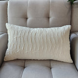 Ecru Pleated Lumbar Cushion Cover