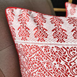 Red & White Ahimsa, Peace Silk Pillow Cover