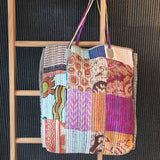 Vintage Kantha Tote Taupe