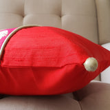 Beautiful Red and Pink Brocade Silk Cushion Cover, 40 x 40cm