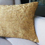 Metallic Gold Cushion Cover with Pleated Effect