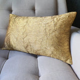 Metallic Gold Cushion Cover with Pleated Effect