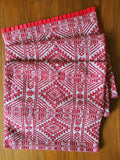 Red Woven Peace Silk Table Runner