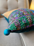 Bright Vintage Sari Kantha Patchwork Cushion Cover, 40 x 40 cm