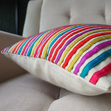 Multi Stripes Applique Cushion Cover, 30 x 50 cm