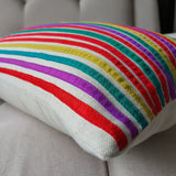 Multi Stripes Applique Cushion Cover, 30 x 50 cm