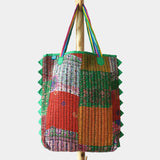 Clearance Sale - Vintage Kantha Tote Green