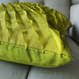 Green Frayed Layer Cushion Cover
